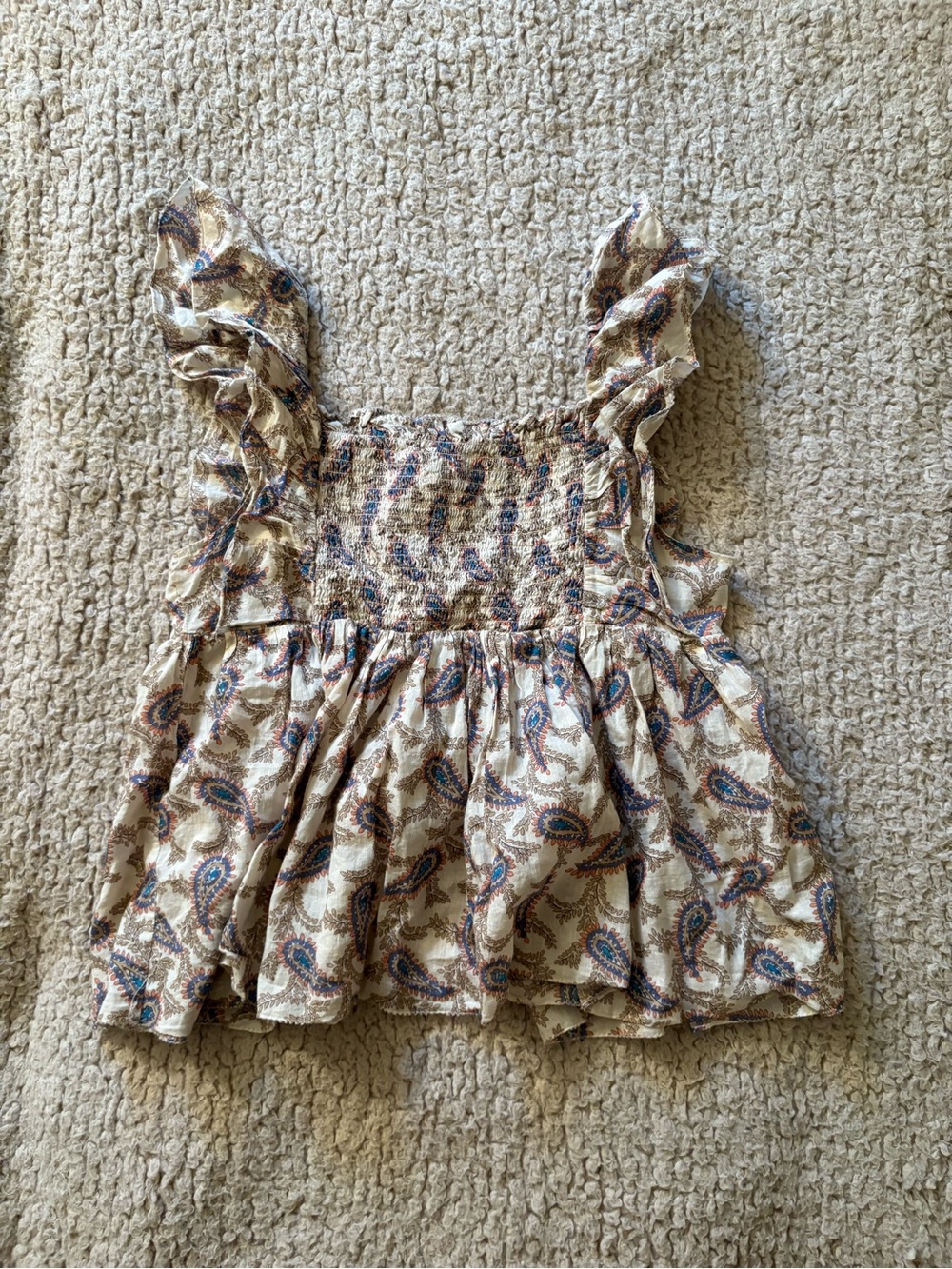 Saks Fifth Avenue Paisley Ruffle Tank Top
